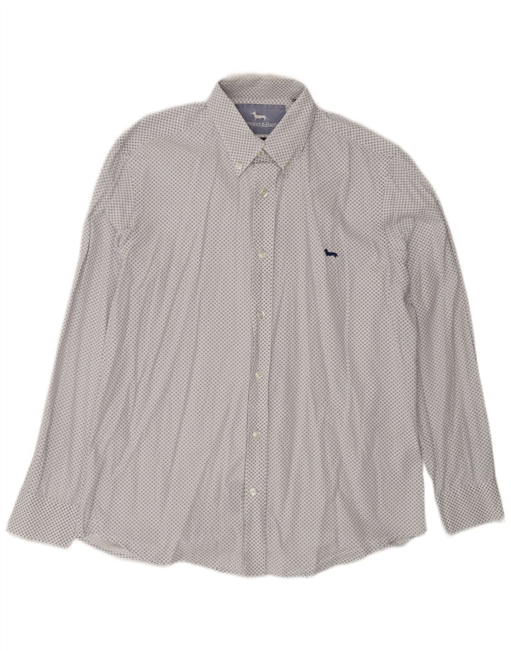 Harmont & Blaine Chemise Regular Fit Homme Bleu Moyen à Pois Coton