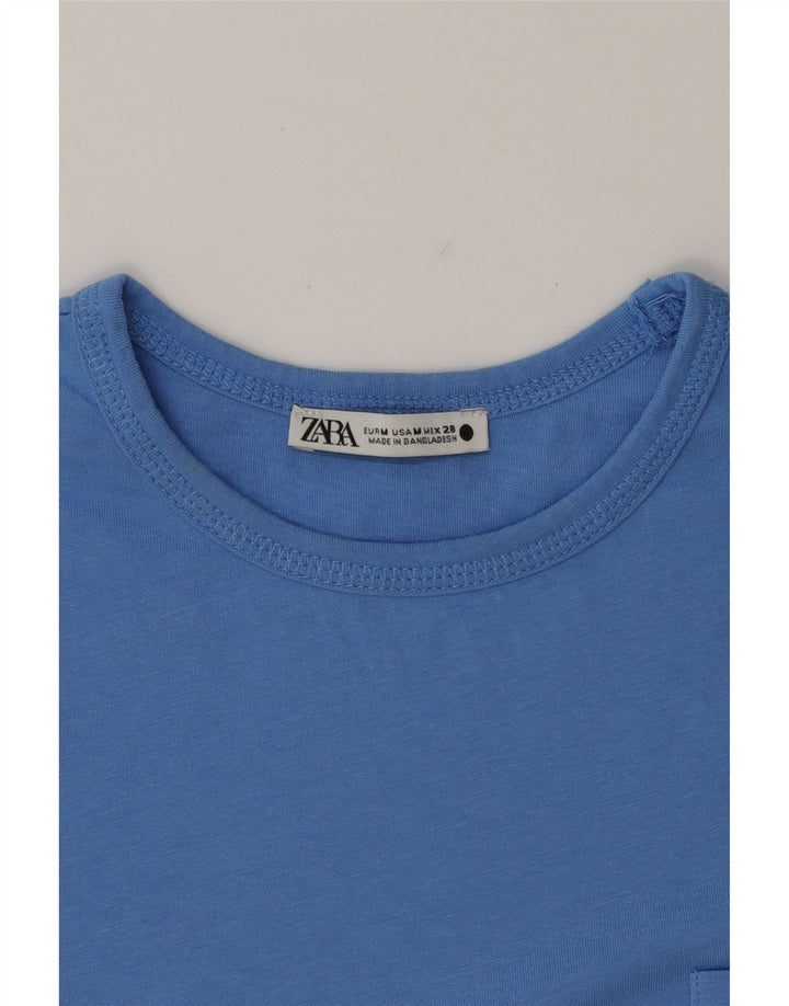 ZARA Womens T-Shirt Top UK 12 Medium Blue Vintage Zara and Second-Hand Zara from Messina Hembry 