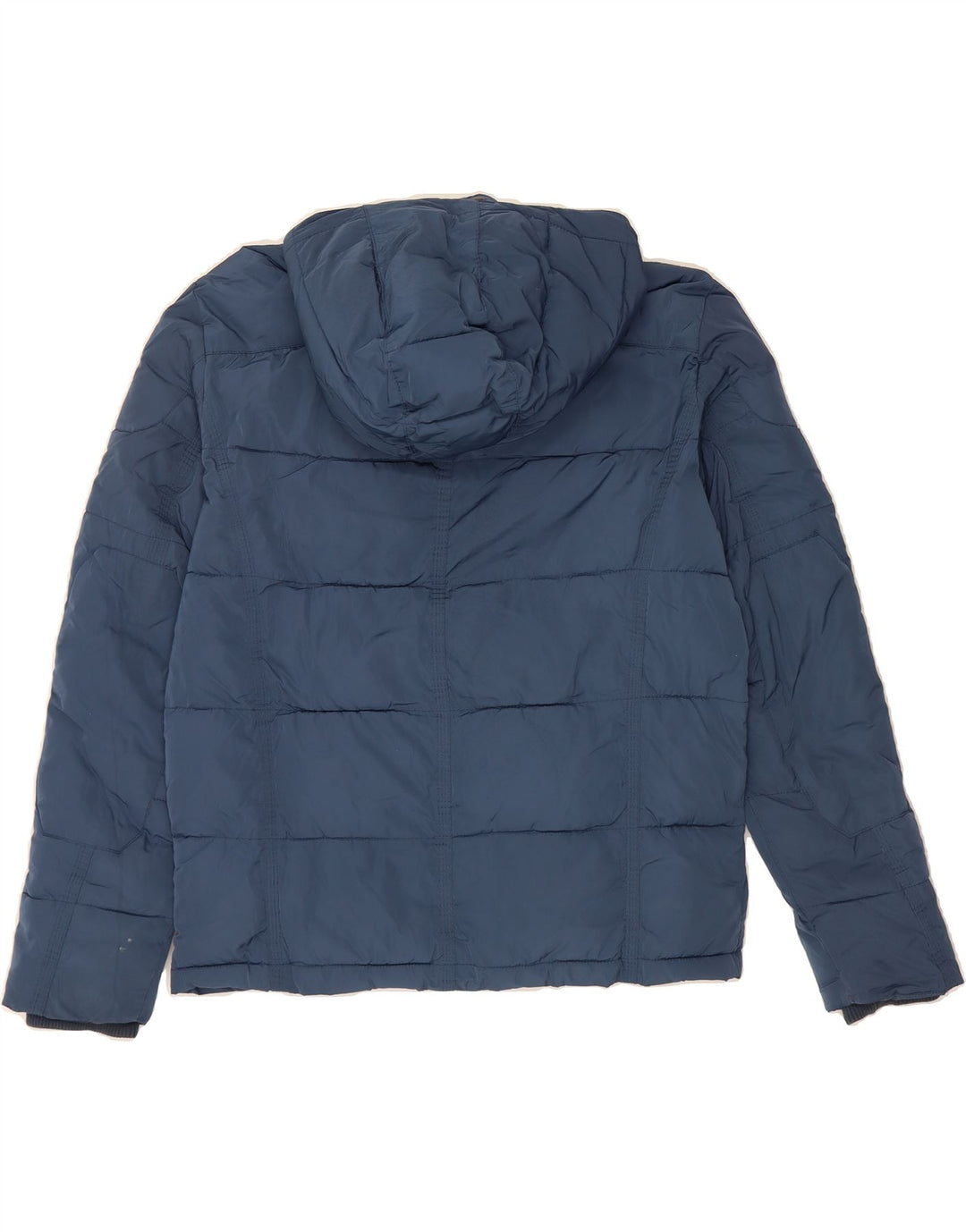 WRANGLER Mens Hooded Padded Jacket UK 40 Large Navy Blue Polyester Vintage Wrangler and Second-Hand Wrangler from Messina Hembry 