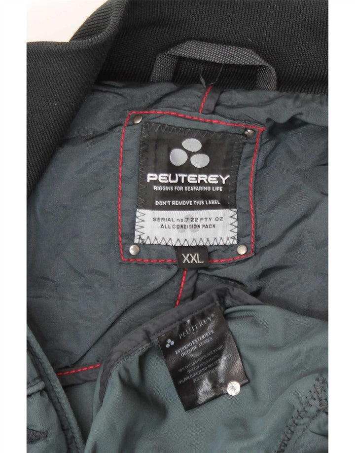 PEUTEREY Veste Bomber Homme UK 44 2XL Bleu Colorblock Polyamide