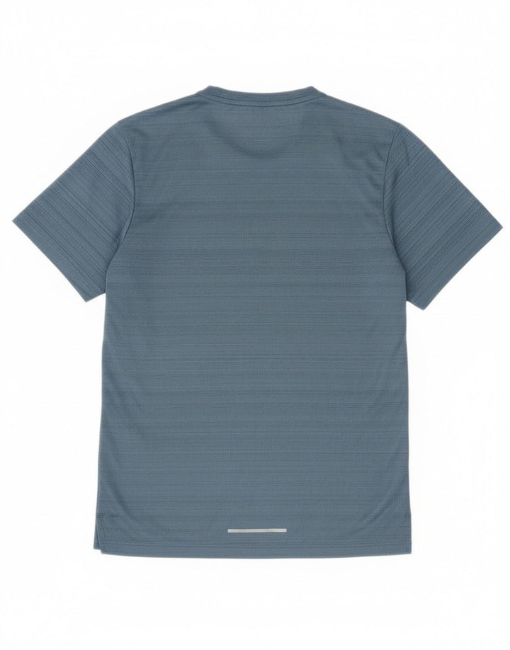Nike Hommes Dri Fit T-Shirt Haut Petit Bleu Rayé Polyester