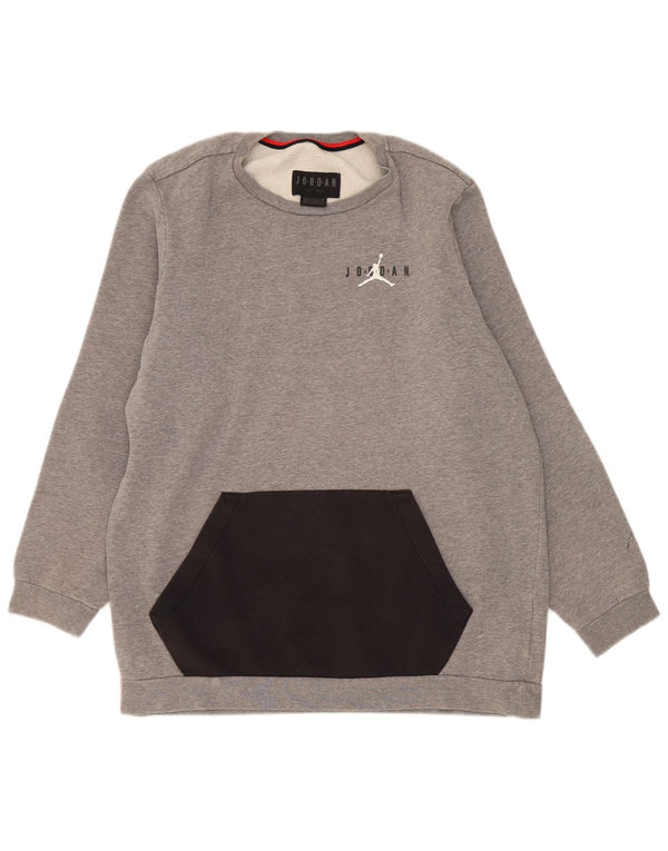 Jordan Sweat-shirt graphique pour homme en coton color block Gris Taille L