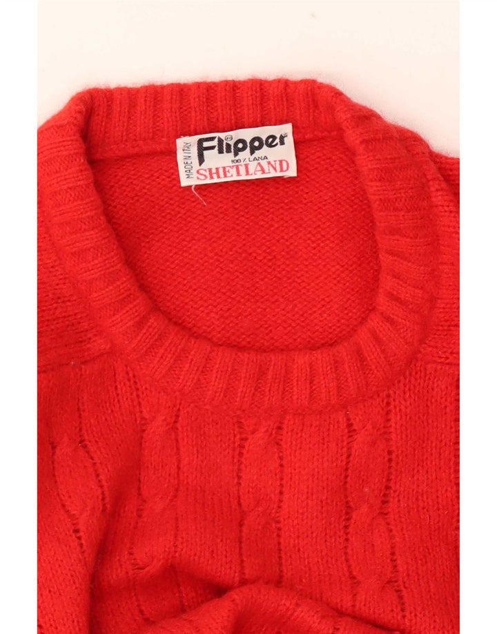 Flipper Pull à col rond pour homme en laine rouge