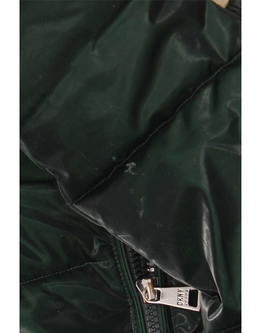Dkny Veste matelassée surdimensionnée à capuche pour femme UK 10 Petit Vert Polyester