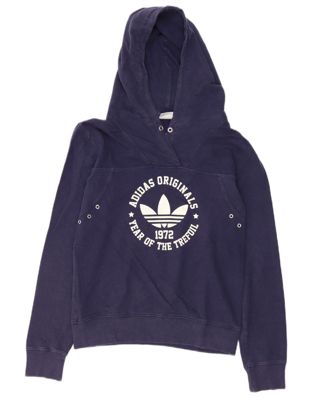 ADIDAS Pull à capuche graphique pour femme EU 38 Bleu marine moyen Coton