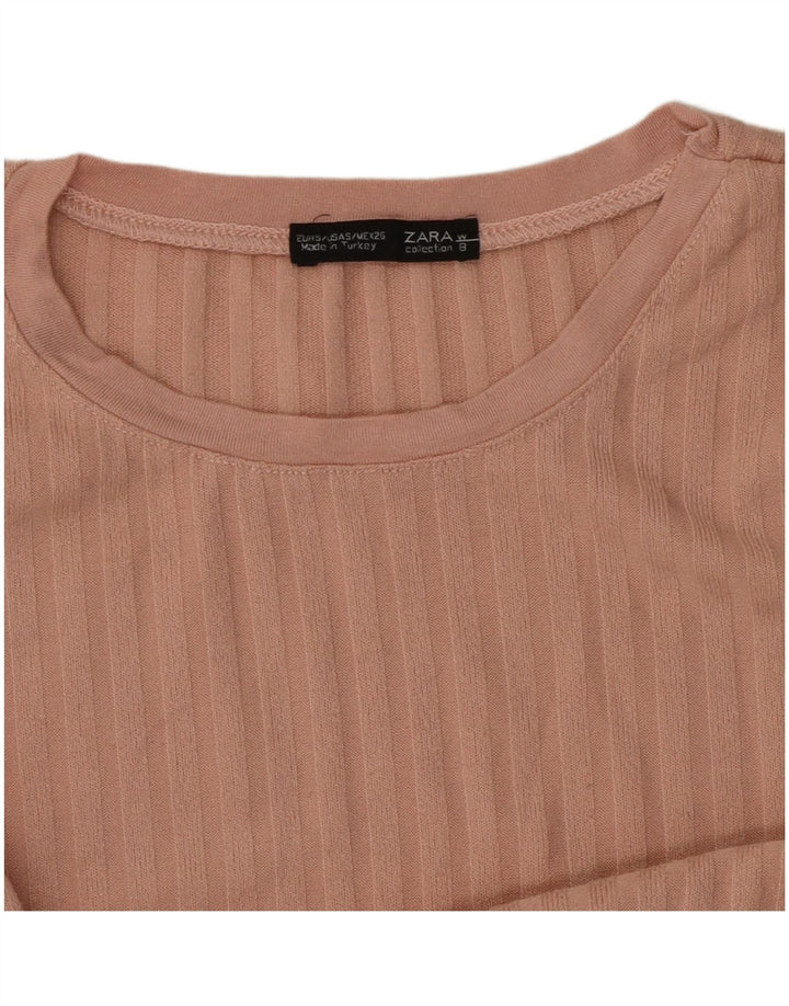 Zara Femme Top Manches Longues UK 8 Small Rose
