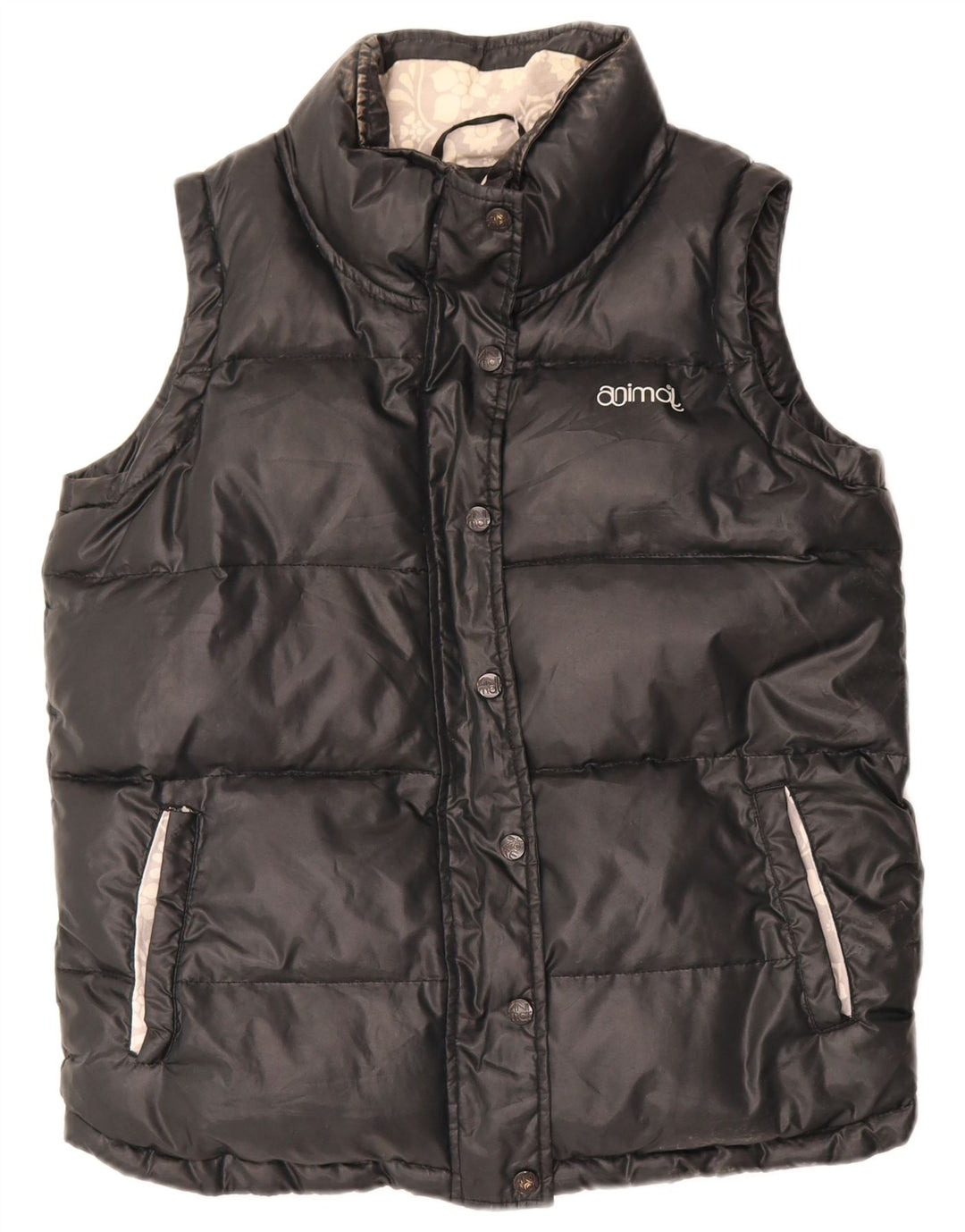 Animal Gilet rembourré surdimensionné pour femme UK 10 Petit Noir Polyester