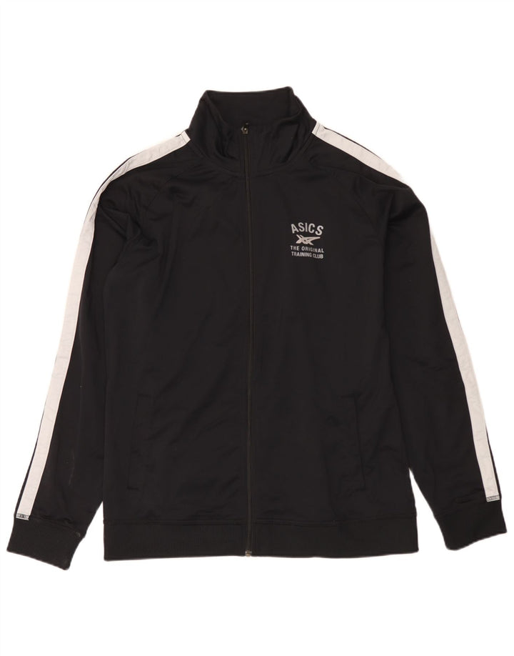 Asics Veste de survêtement pour femme UK 18 XL Noir Colorblock Polyester