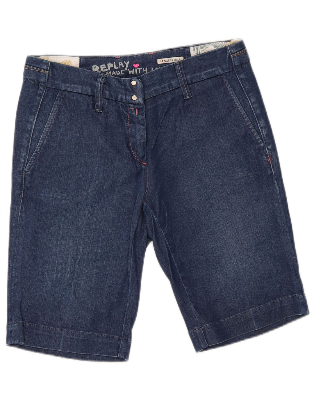 REPLAY Short en Jean Femme W27 Petit Bleu Coton