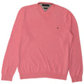 Tommy Hilfiger Pull Col V Homme Rose Moyen Coton