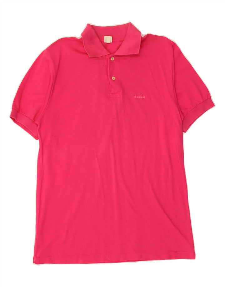 DIADORA Mens Polo Shirt Medium Pink Cotton Vintage Diadora and Second-Hand Diadora from Messina Hembry 