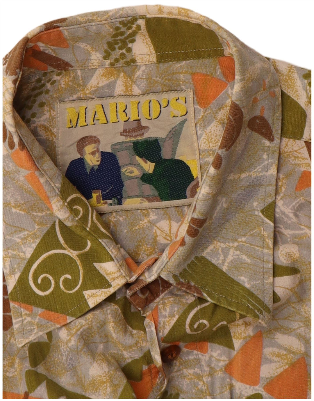 Mario's Chemise à Manches Courtes Homme Large Multicolore Géométrique