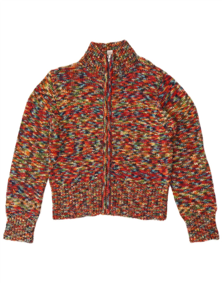 Rainbow Womens Cardigan Sweater UK 10/12 Moyen Multicolore Moucheté