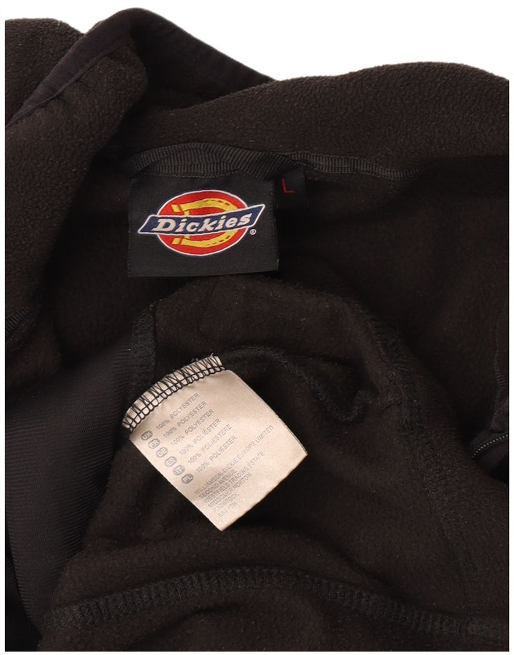 Dickies Pull polaire à col zippé pour homme Large Noir Polyester