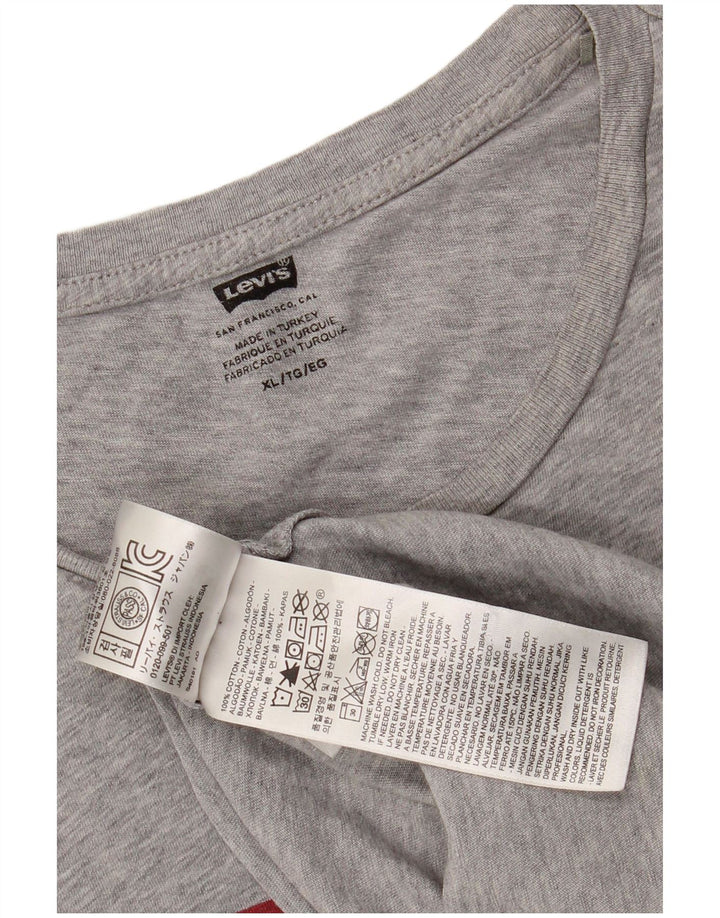 LEVI'S Mens Graphic T-Shirt Top XL Grey Cotton