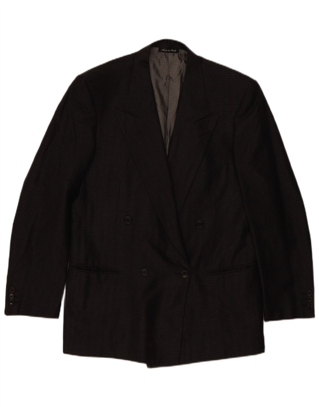 Pal Zileri Veste blazer croisée pour homme IT 48 en soie à carreaux noirs moyens