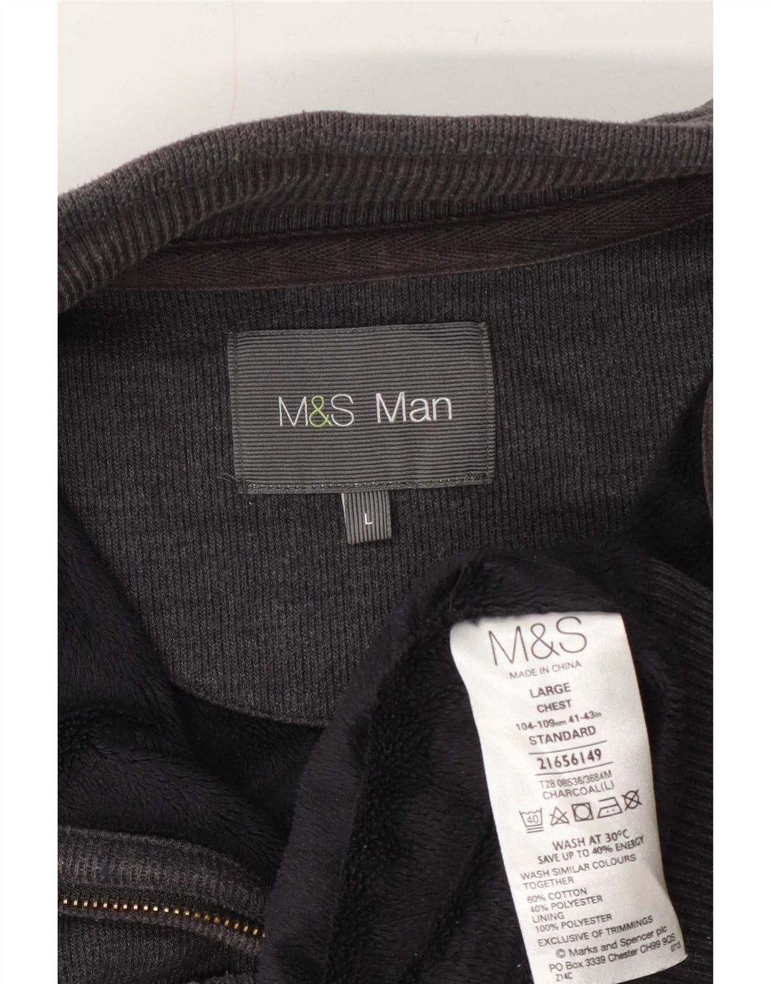 Marks & Spencer Veste de survêtement pour homme en coton gris Taille L