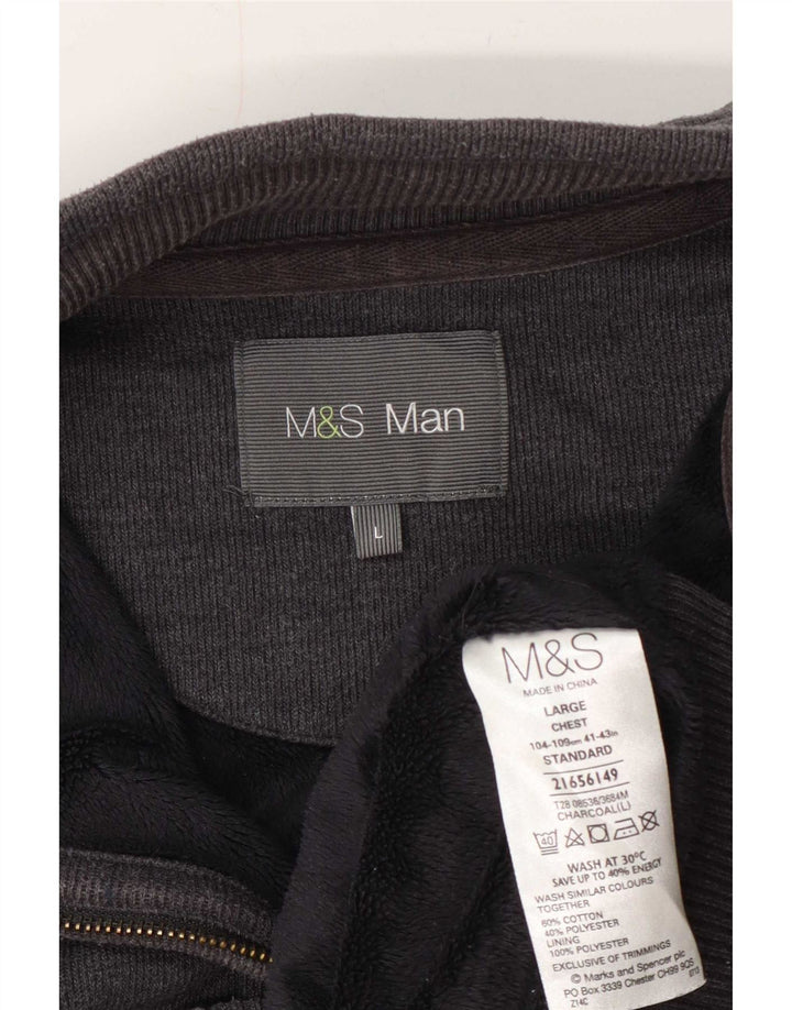 Marks & Spencer Veste de survêtement pour homme en coton gris Taille L