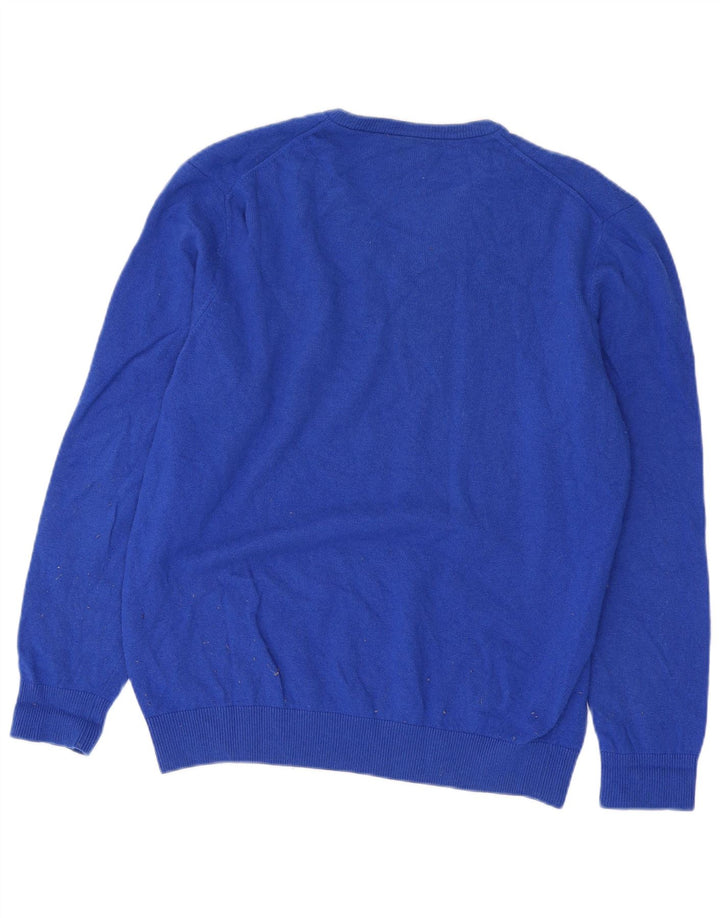 Lacoste Pull col V pour homme Taille 6 XL Laine vierge bleue