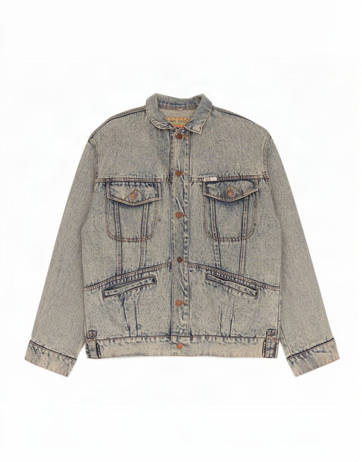 veste en denim homme vintage UK 40 Grand Bleu