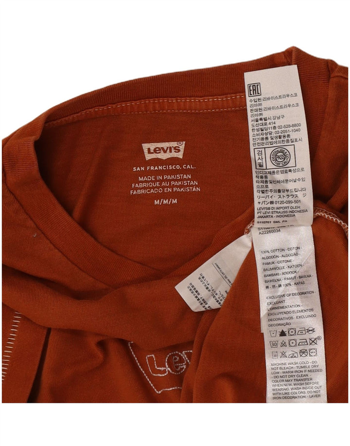 Levi's T-Shirt Femme UK 14 Orange Moyen Coton