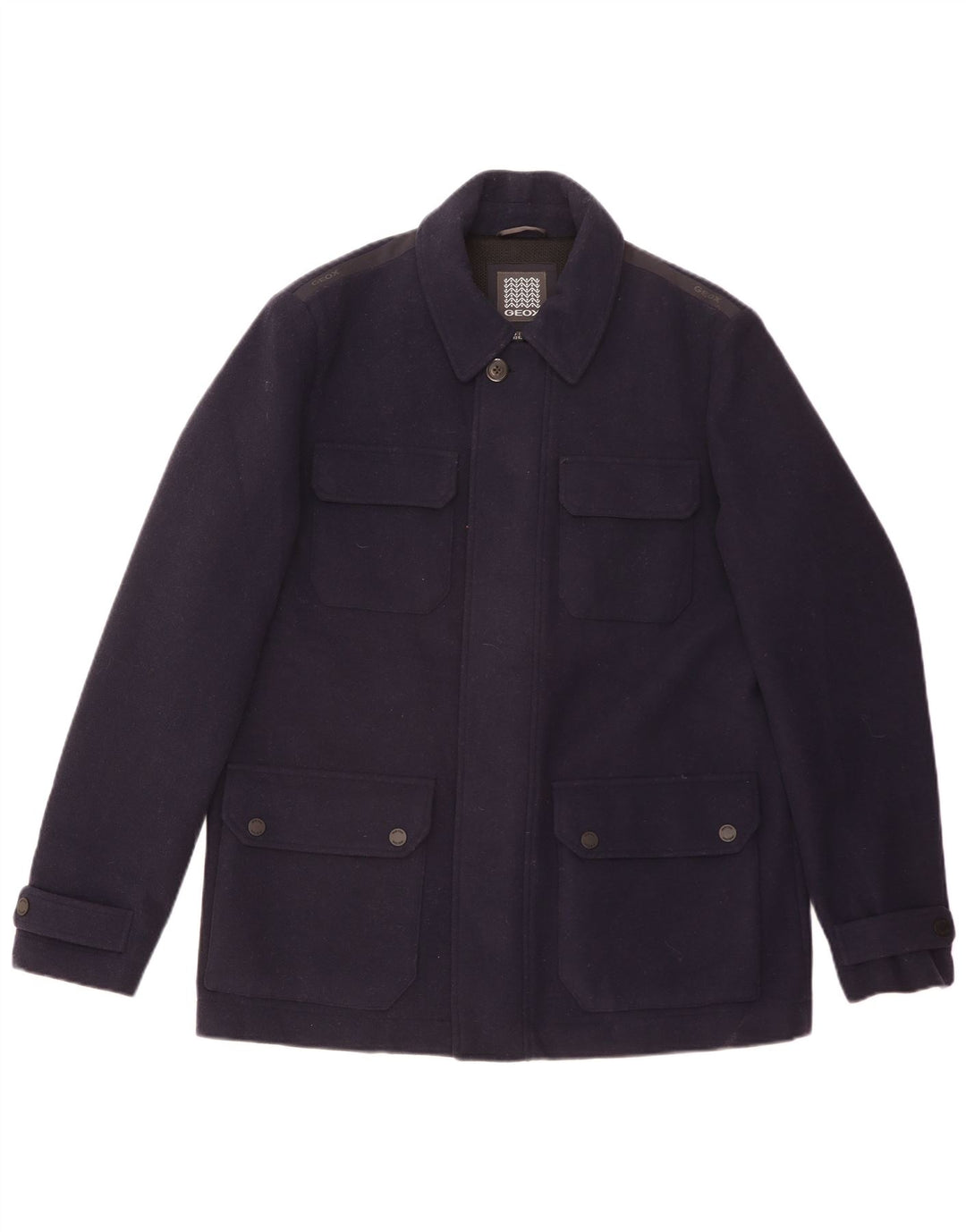 GEOX Veste utilitaire Respira pour homme UK 42 XL Bleu marine Laine