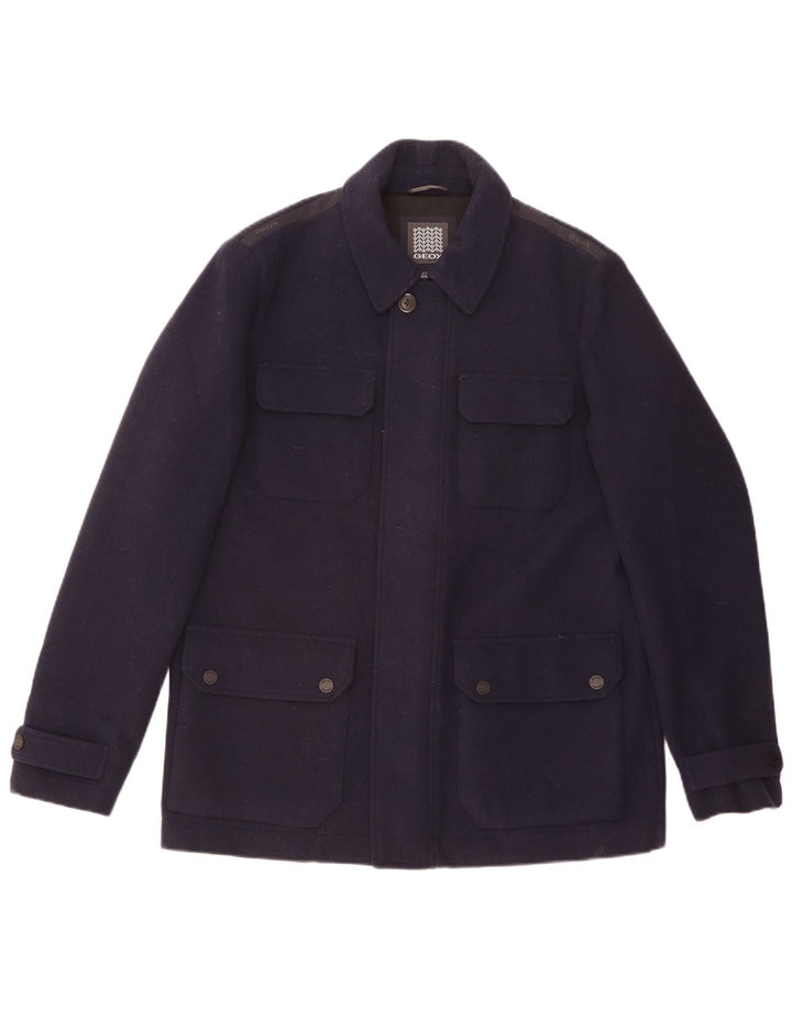 GEOX Veste utilitaire Respira pour homme UK 42 XL Bleu marine Laine