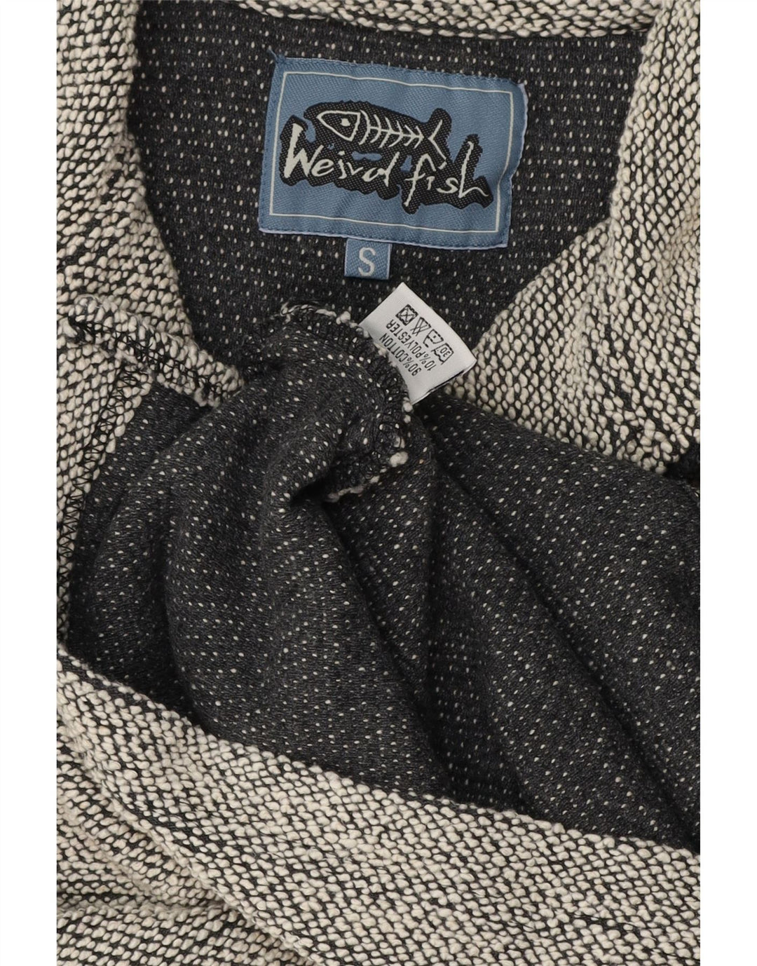 Weird Fish Sweat-shirt à col zippé pour homme Petit coton gris