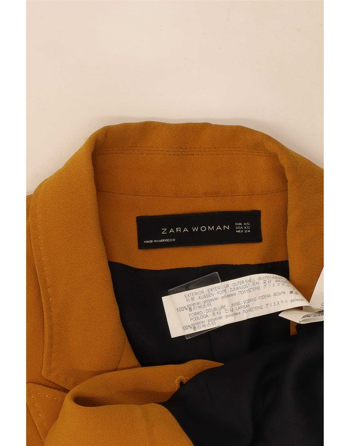 Zara Manteau surdimensionné à double boutonnage pour femme UK 6 XS Jaune Polyester