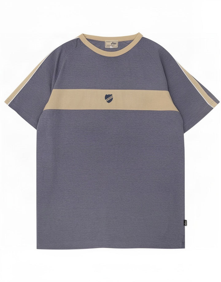 Asics T-Shirt Homme Bleu Moyen Colourblock Cotton