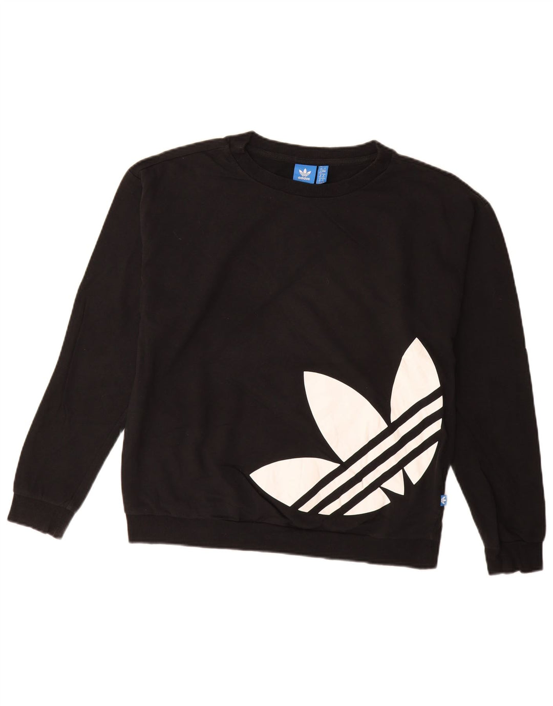 ADIDAS Sweat-shirt graphique pour femme UK 12 en coton noir moyen