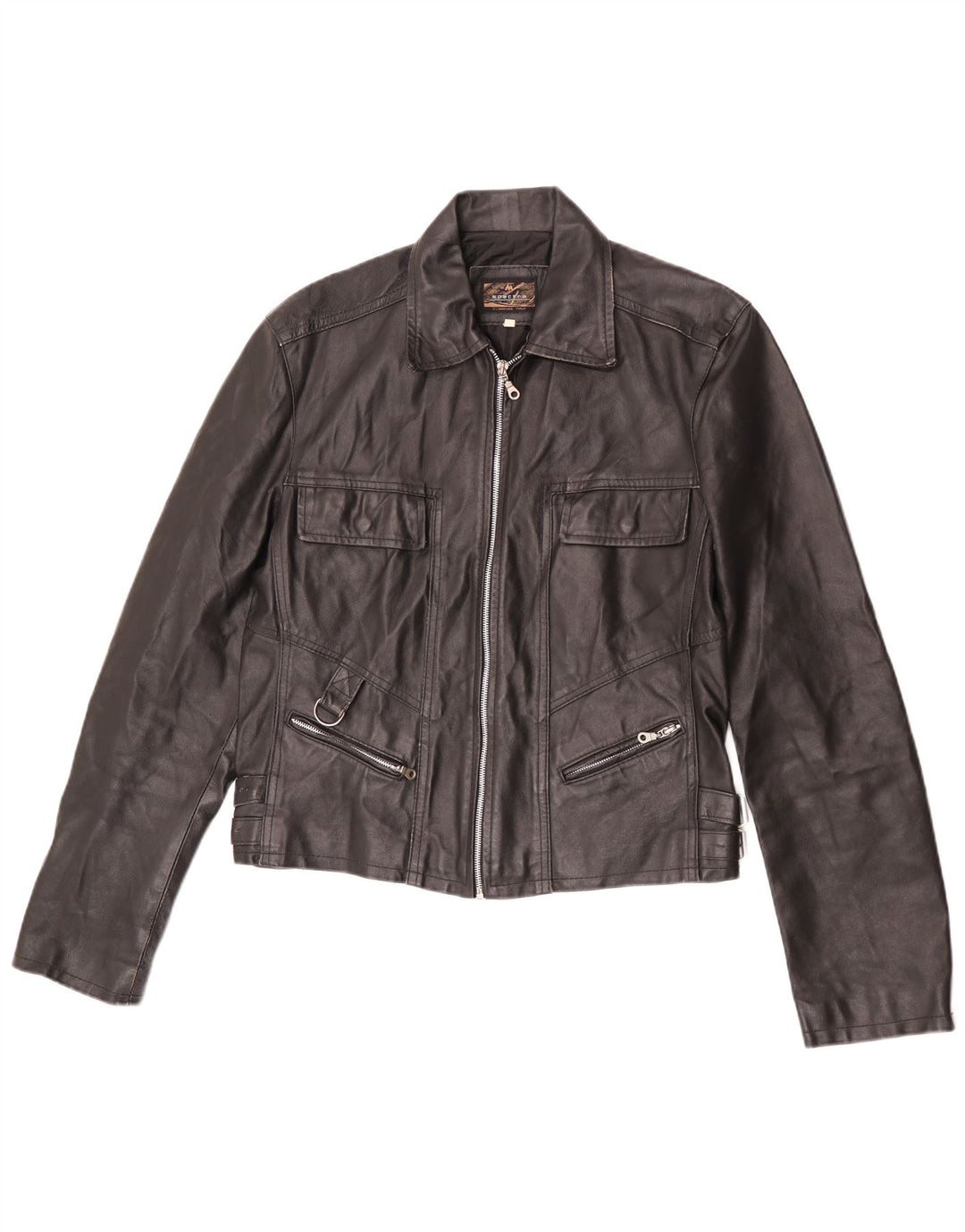 Spectra Veste en cuir pour femme UK 16 Large Noir