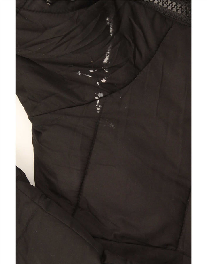 Superdry Veste matelassée à capuche pour femme UK 14 Large Noir Polyester
