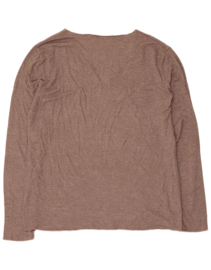 Zara Chemisier Femme Top UK 14 Large Marron Viscose