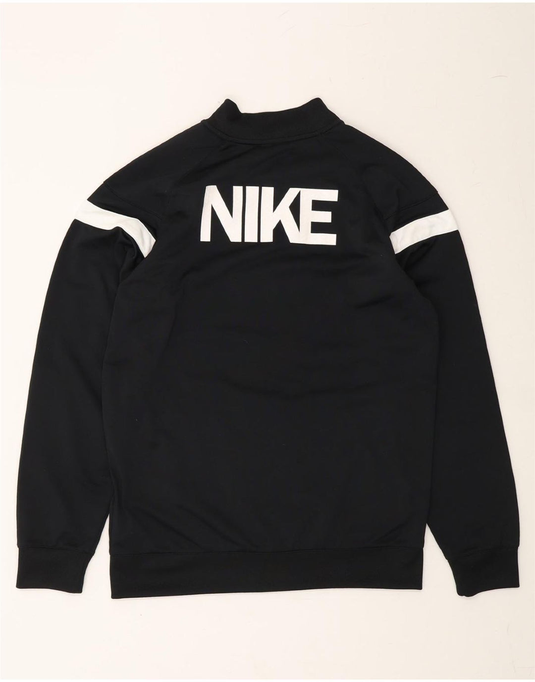 NIKE Boys Graphic Tracksuit Top Jacket 13-14 Years XL Black Polyester Vintage Nike and Second-Hand Nike from Messina Hembry 