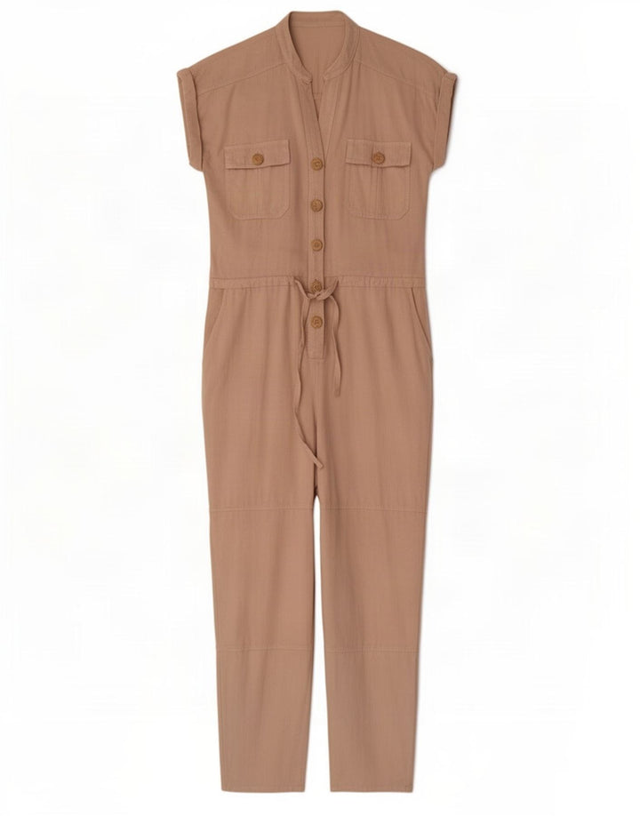 Zara Combinaison Femme UK 10 Petit Lin Beige