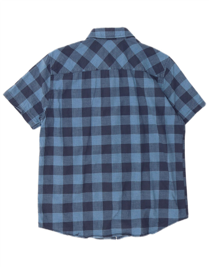 Mustang Chemise ajustée à manches courtes pour homme Bleu moyen Vichy