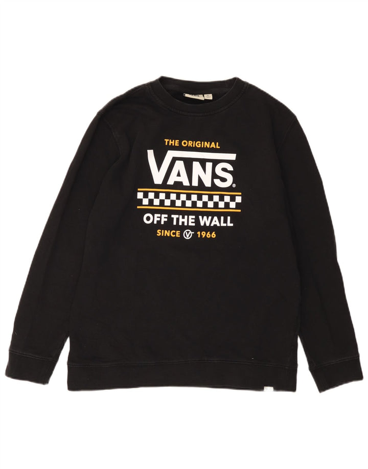VANS Femmes Off The Wall Graphic Sweatshirt Jumper UK 18 XL Noir Coton