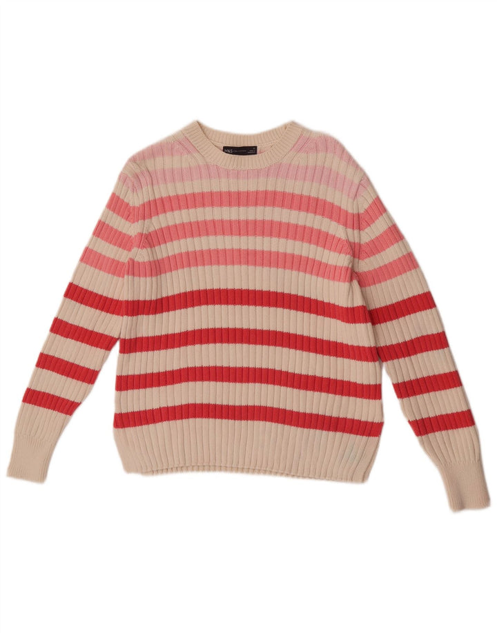 Marks & Spencer Pull col bateau pour femme UK 12 Medium Multicolore