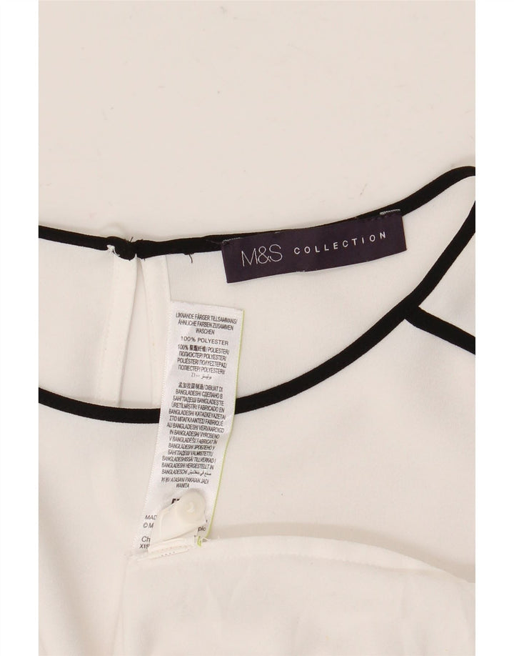Marks & Spencer Chemisier à manches longues pour femme UK 12 Blanc moyen Polyester