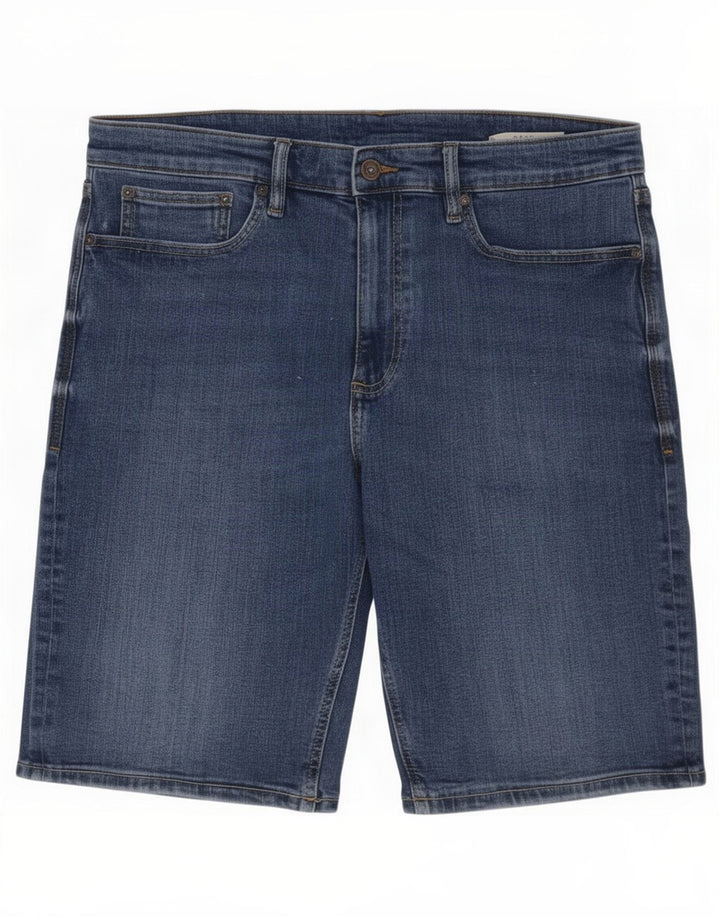 Marks & Spencer Short en jean pour homme Large W34 Bleu Coton