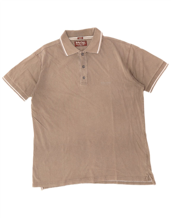 MARLBORO CLASSICS Polo Homme Large Marron Coton