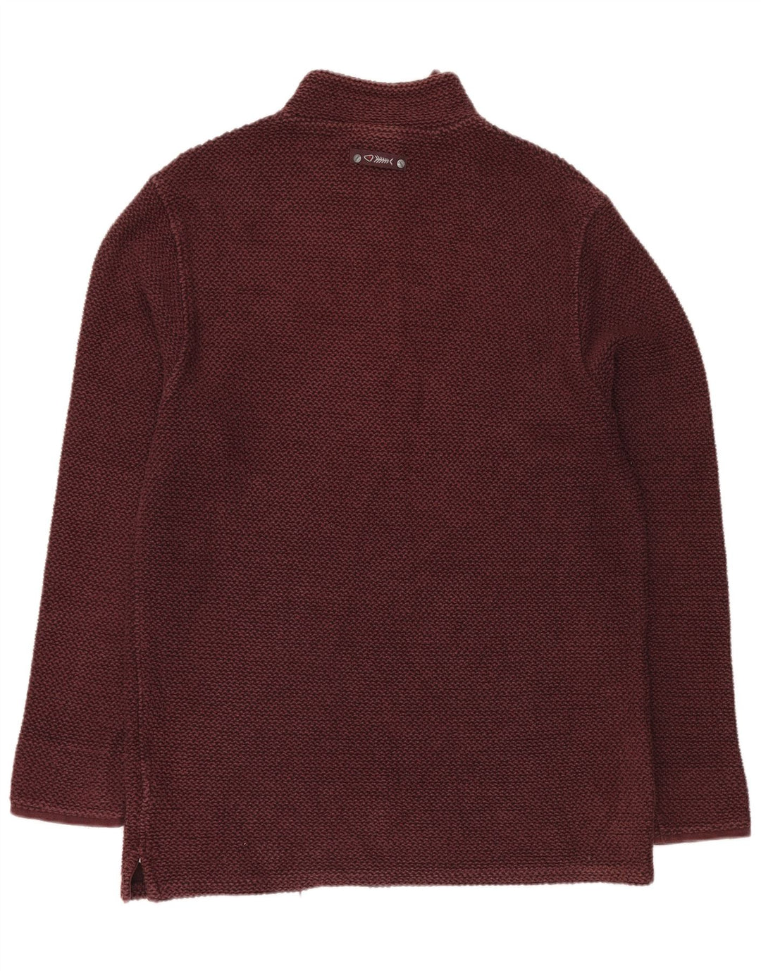 WEIRD FISH Sweat-shirt col zippé pour homme XL en coton bordeaux