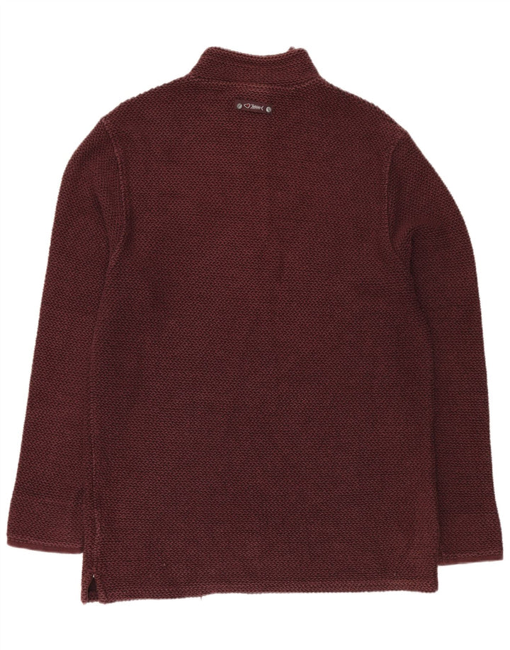 WEIRD FISH Sweat-shirt col zippé pour homme XL en coton bordeaux