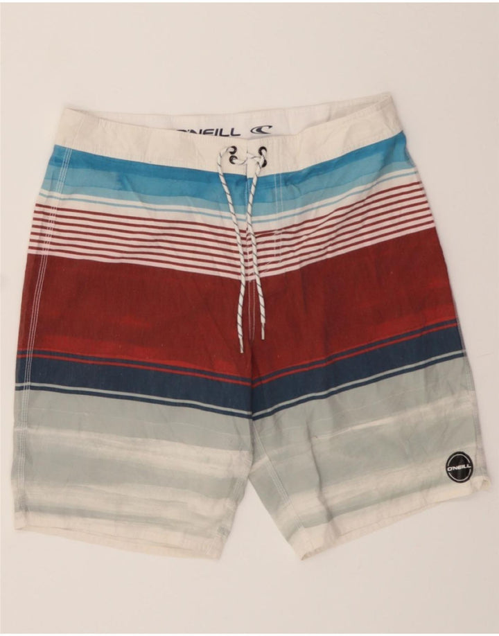 O'NEILL Mens Swimming Shorts Large Multicoloured Striped Polyester Vintage O'Neill and Second-Hand O'Neill from Messina Hembry 