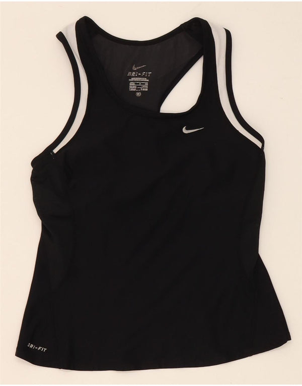 Nike Womens Dri Fit Débardeur UK 8/10 Petit Noir Colorblock Nylon