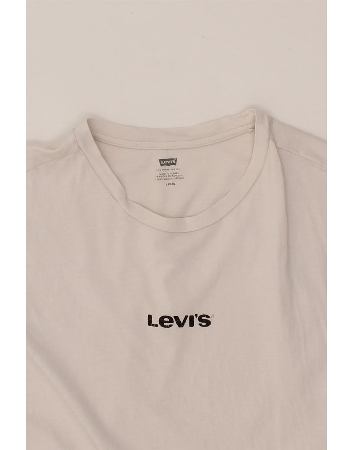 LEVI'S Mens T-Shirt Top Large Off White Cotton Vintage Levi's and Second-Hand Levi's from Messina Hembry 
