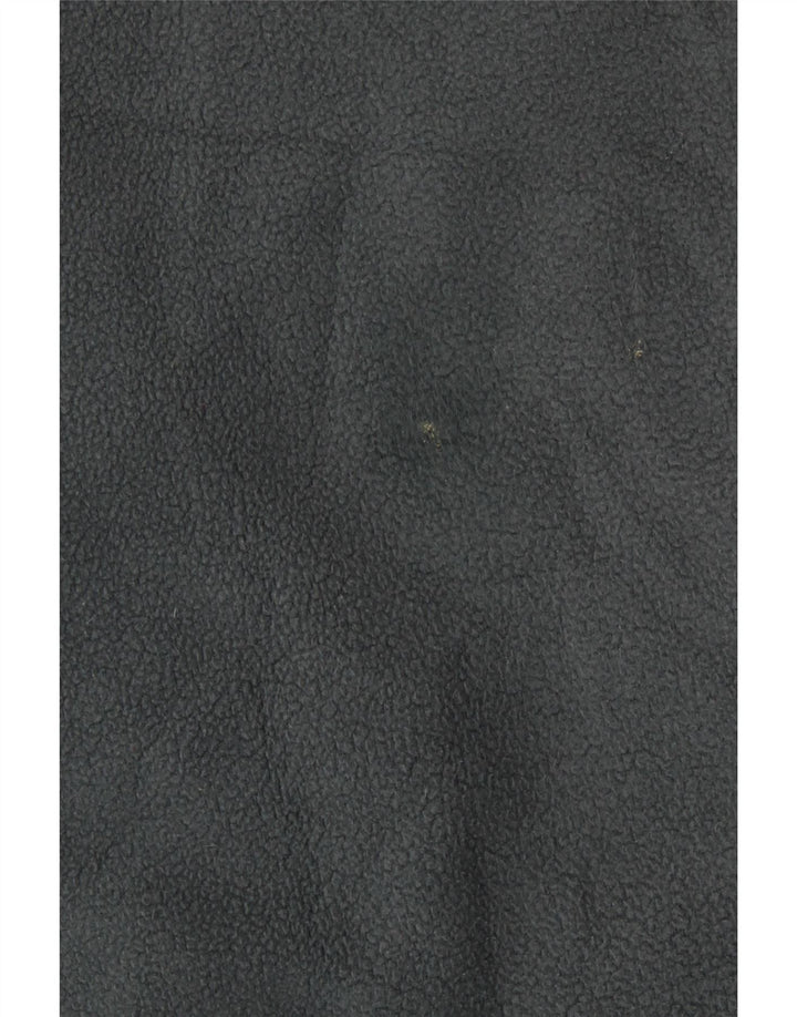 VINTAGE Pull polaire à col boutonné pour homme XL Gris Colorblock Polyester