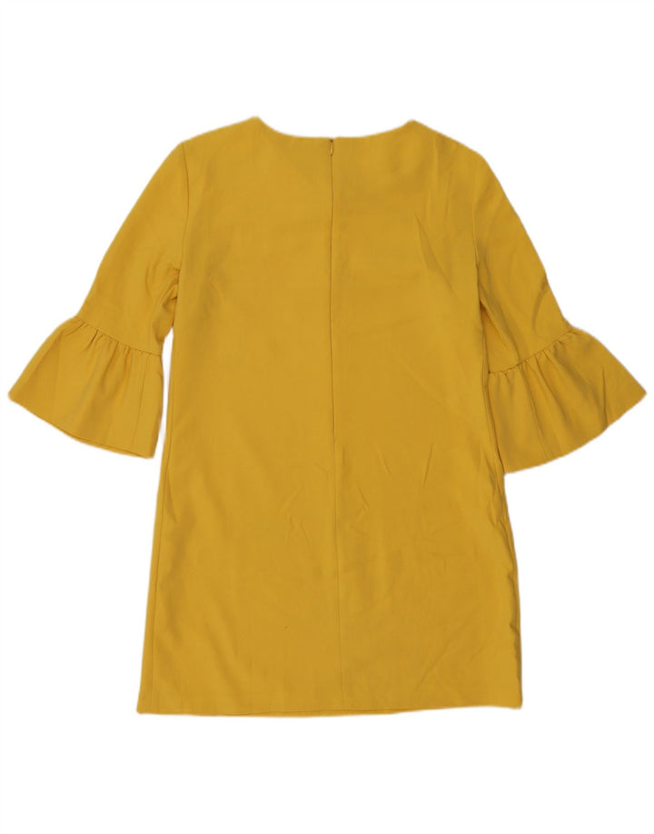 Zara Robe droite à manches 3/4 pour femme UK 14 Jaune moyen