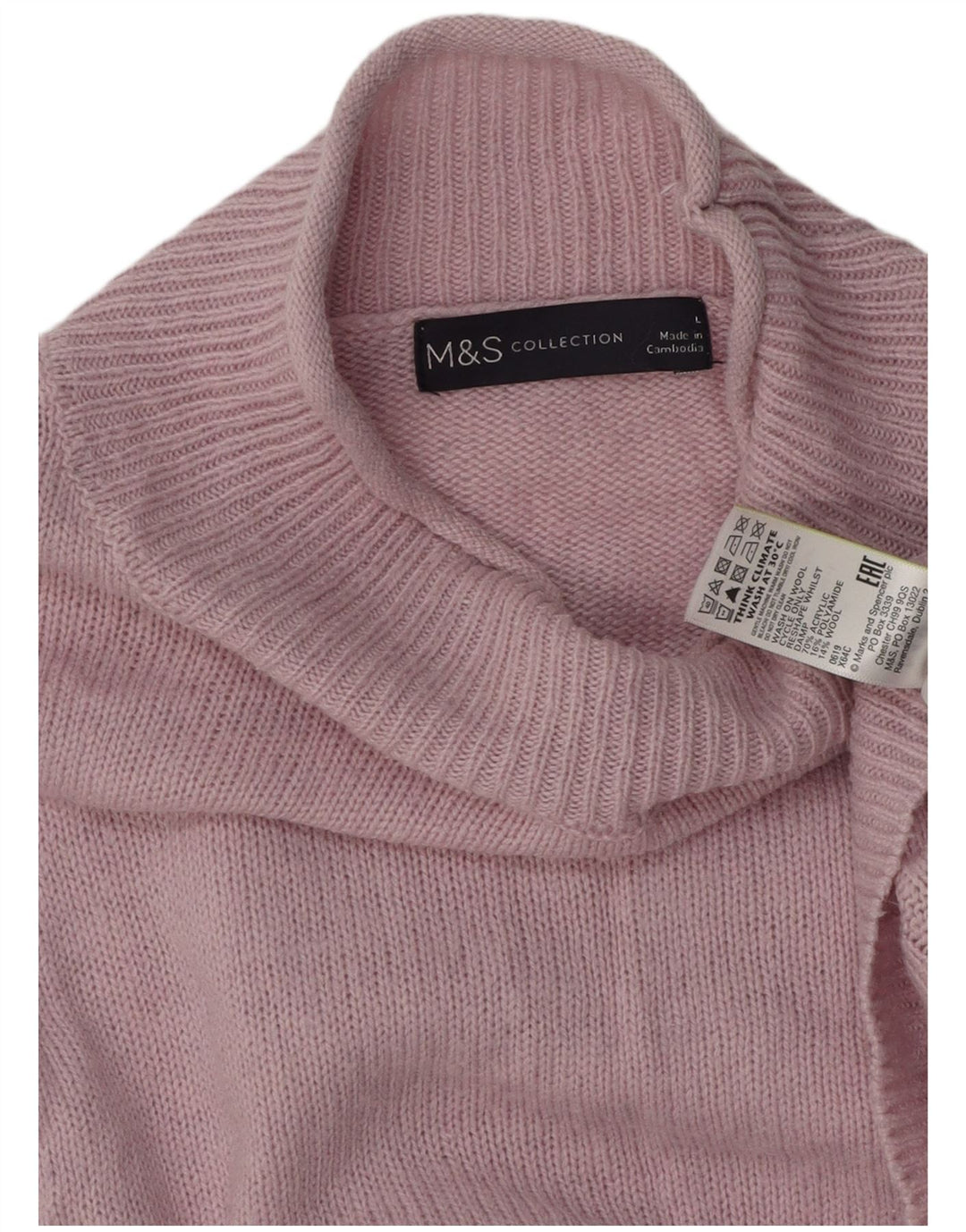 Marks & Spencer Pull col roulé pour femme UK 16 Large Rose